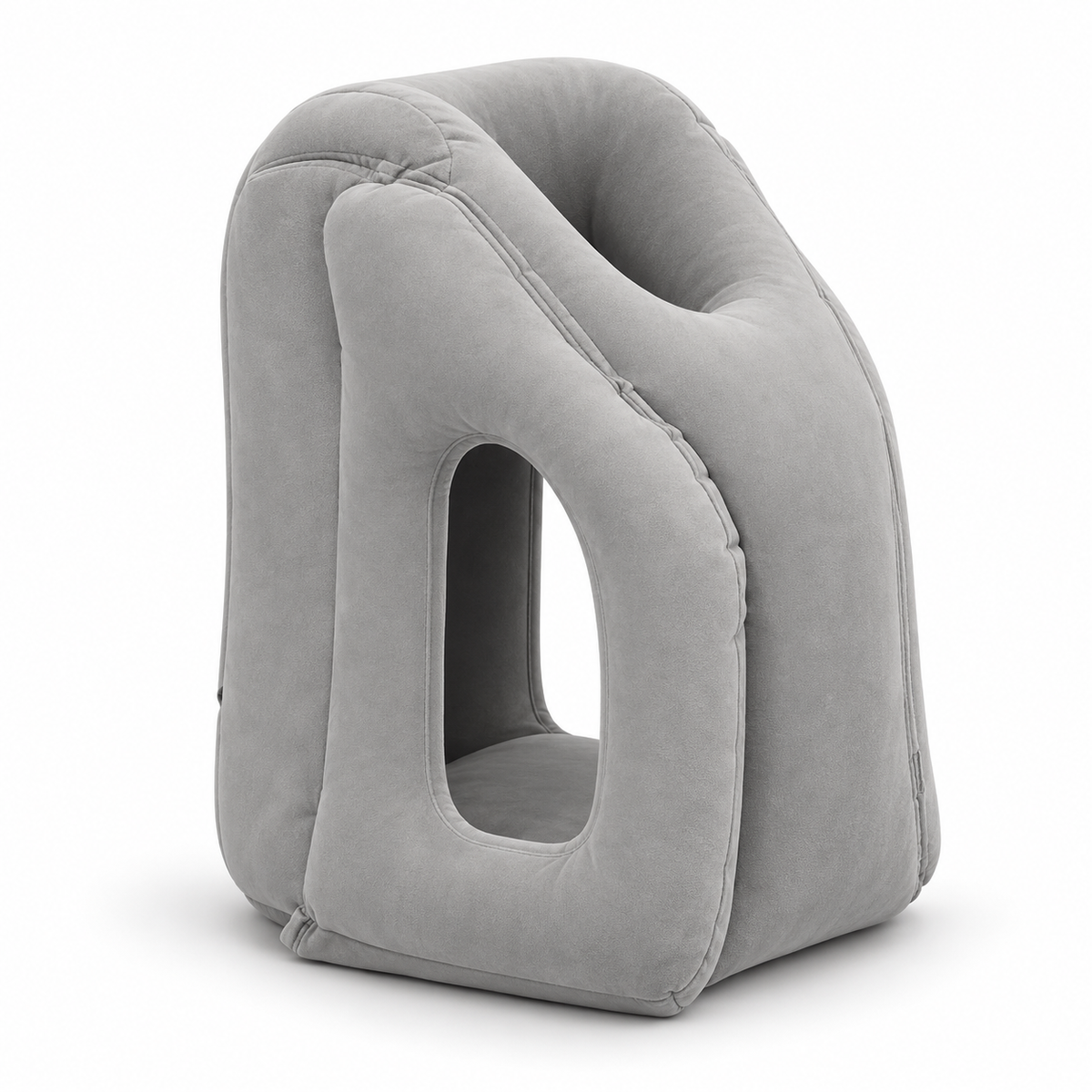 Coussin de voyage Calinair gris sur fond blanc