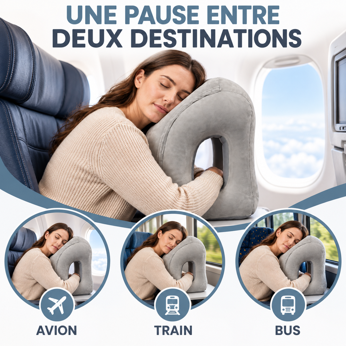 Infographie Calinair : avion, train et bus